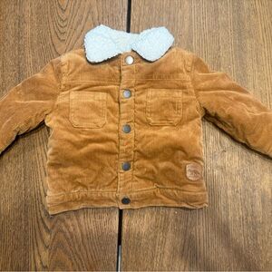 Little Me, Tan Corduroy Sherpa Collar Jacket